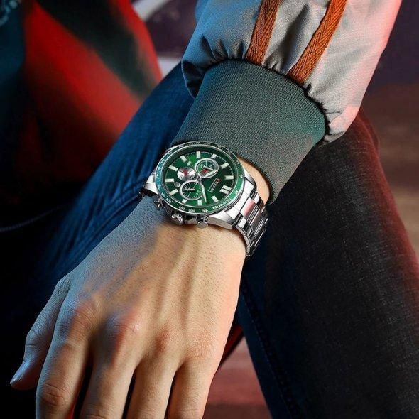 Водостійкий кварцовий наручний годинник Curren Diablo silver L24132 фото