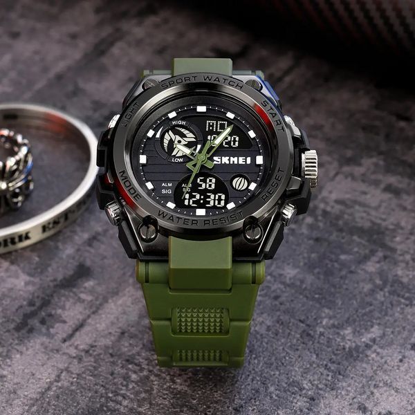 Мужские наручные часы Skmei 2031 (Черный с зеленым L7079021 фото