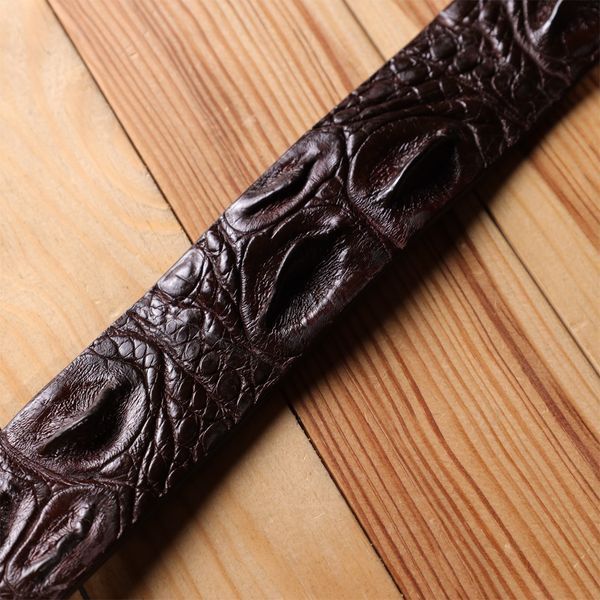 Ремень-автомат CROCODILE LEATHER 18240 из натуральной кожи крокодила Коричневый b18240 фото