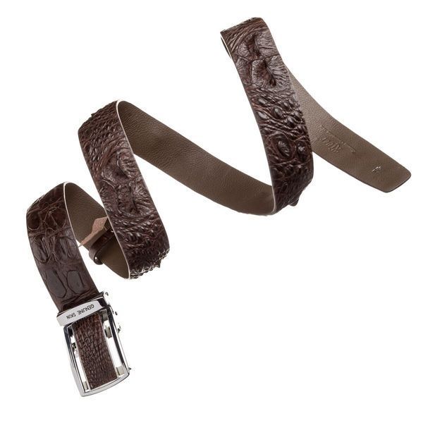 Ремень-автомат CROCODILE LEATHER 18240 из натуральной кожи крокодила Коричневый b18240 фото