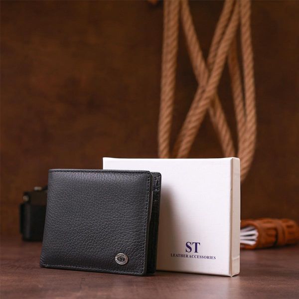 Чоловічий купюрник ST Leather 18305 (ST159) шкіряний Чорний b18305 фото