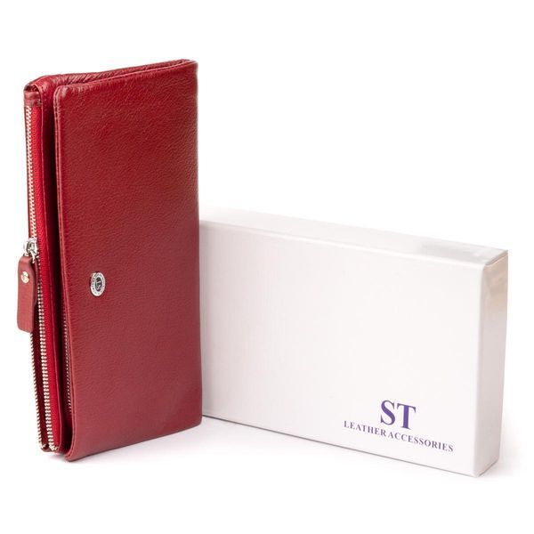Кошелек-клатч из кожи с карманом для мобильного ST Leather 19311 Бордовый b19311 фото