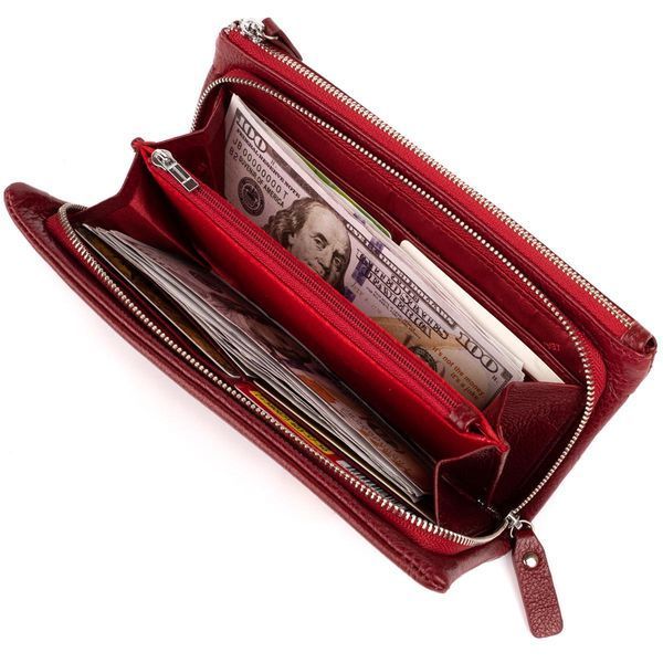 Кошелек-клатч из кожи с карманом для мобильного ST Leather 19311 Бордовый b19311 фото