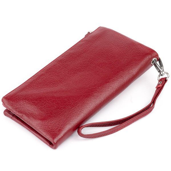 Кошелек-клатч из кожи с карманом для мобильного ST Leather 19311 Бордовый b19311 фото