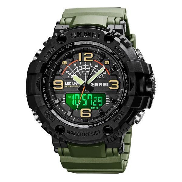 Мужские спортивные наручные часы Skmei 1617 Зеленые L9003210 фото