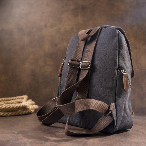 Женский рюкзак из текстиля Vintage 20194 компактный, Черный b20194 фото