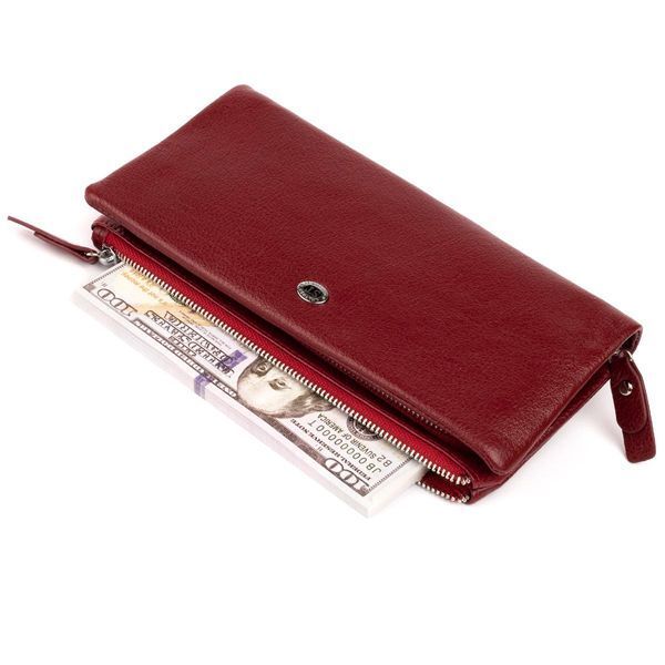 Кошелек-клатч из кожи с карманом для мобильного ST Leather 19311 Бордовый b19311 фото