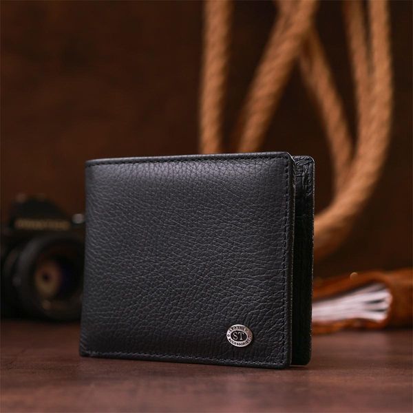 Чоловічий купюрник ST Leather 18305 (ST159) шкіряний Чорний b18305 фото