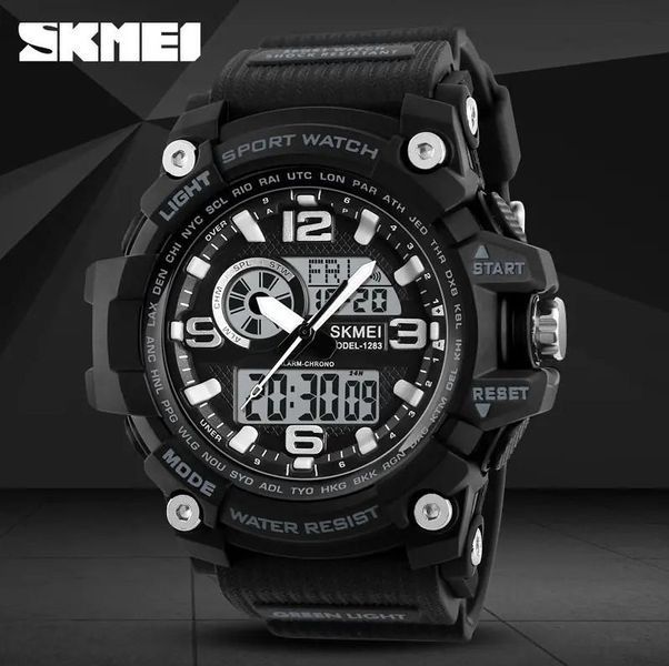Чоловічий наручний годинник Skmei Disel 1283 Чорний L128301 фото