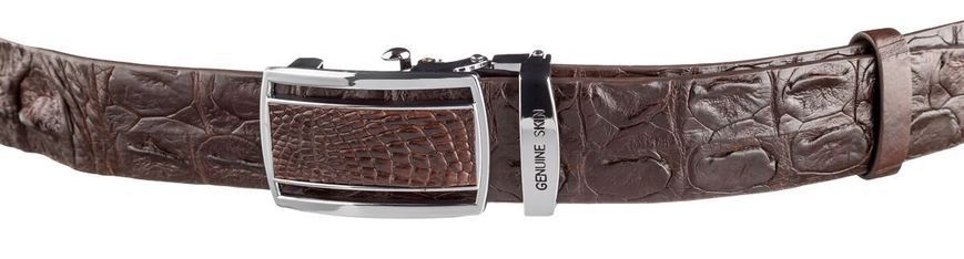 Ремень-автомат CROCODILE LEATHER 18240 из натуральной кожи крокодила Коричневый b18240 фото