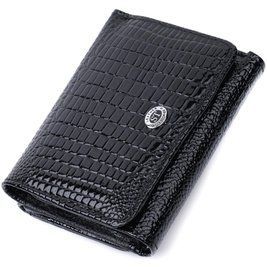 Женский кошелек из фактурной натуральной кожи ST Leather 22732 Черный b22732 фото