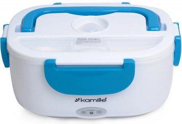 Ланч-бокс Kamille Snack 450мл + 650мл з підігрівом (220V), блакитний KM-2130B фото