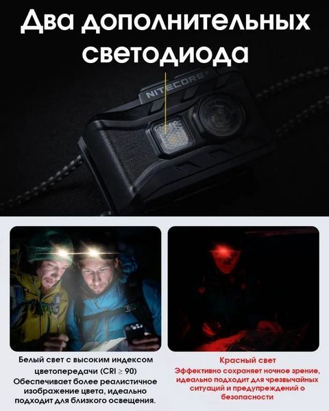 Налобный фонарь Nitecore NU20 Classic 360лм Type-C (красный и белый свет) Черный L712586 фото