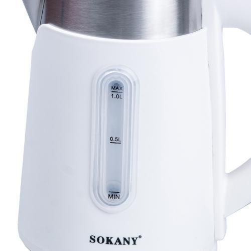 Электрический чайник пластиковый Sokany SK-0808W с индикатором уровня воды 1200 Вт Белый SK0808W фото