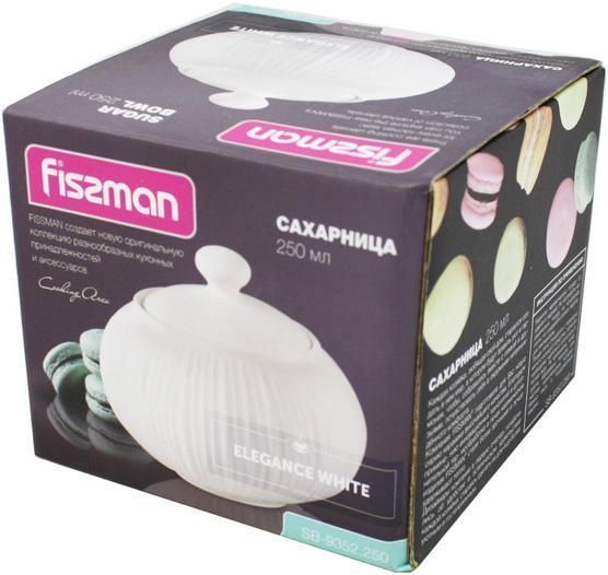 Цукорниця Fissman Elegance White 250мл, порцеляна FN-SB-9352 фото