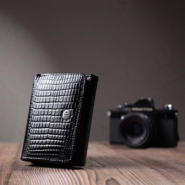 Женский кошелек из фактурной натуральной кожи ST Leather 22732 Черный b22732 фото