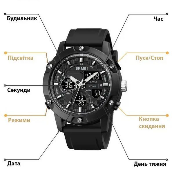 Чоловічий наручний класичний годинник Skmei 1757 Чорний L900724 фото