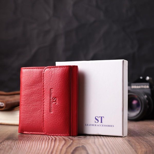 Яркий небольшой женский кошелек с монетницей из натуральной кожи ST Leather 22543 Красный b22543 фото