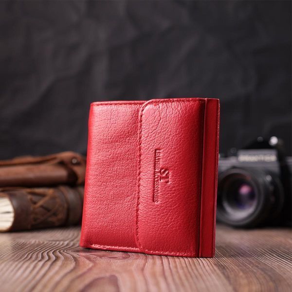 Яркий небольшой женский кошелек с монетницей из натуральной кожи ST Leather 22543 Красный b22543 фото