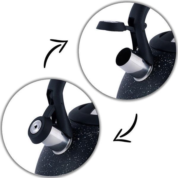 Чайник Kamille Whistling Kettle Marble 2.7л з нержавіючої сталі зі свистком KM-1086 фото