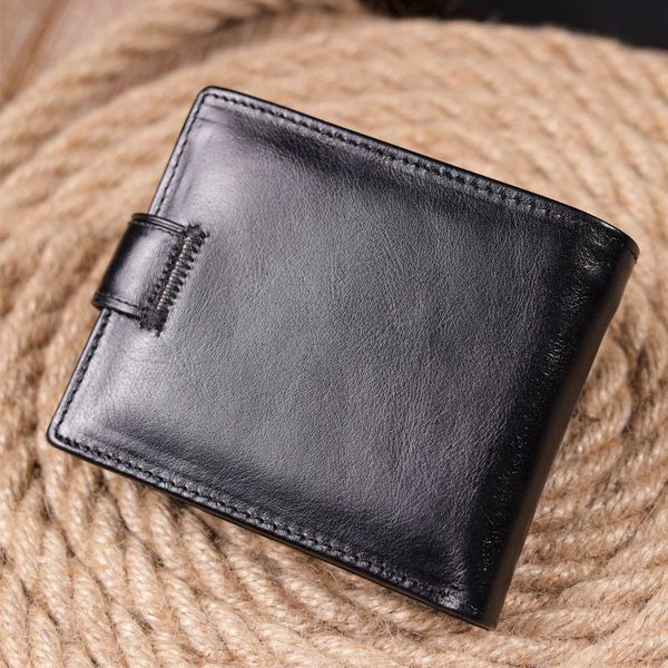 Мужской бумажник из натуральной гладкой кожи ST Leather 19408 Черный b19408 фото