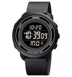 Спортивные мужские часы Skmei 1736 черные с черным циферблатом L707869 фото