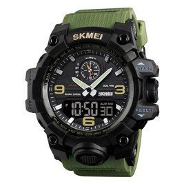 Мужские наручные часы Skmei 1586 Зеленые L158678 фото