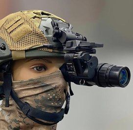 Прилад нічного бачення Монокуляр PVS-18 1х32 із кріпленням FMA L4G24 на шолом + підсумок L707855 фото