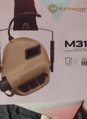 Тактические активные наушники Earmor М31 + крепление на шлем OPS Core (чебурашка) Койот L900890 фото