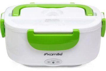 Ланч-бокс Kamille Snack 450мл + 650мл з підігрівом (220V), зелений KM-2130G фото