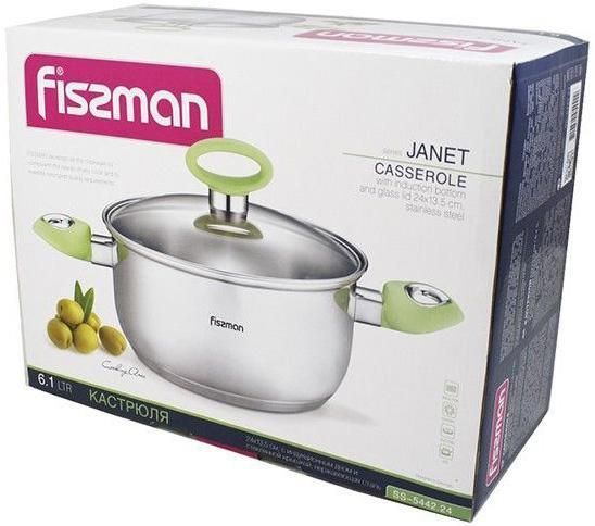 Каструля Fissman Janet 6.1 л з нержавіючої сталі з індукційним дном FN-SS-5442 фото