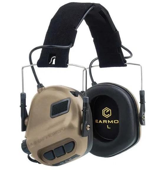 Тактические активные наушники Earmor М31 + крепление на шлем OPS Core (чебурашка) Койот L900890 фото