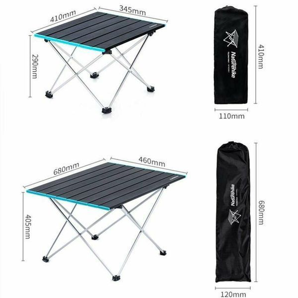 Раскладной туристический стол Naturehike NH19Z008-Z алюминий 68х46х40.5 см (Черный) L712325 фото