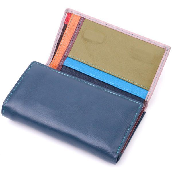 Практичний жіночий гаманець у три складання з натуральної шкіри ST Leather 19445 Різнокольоровий b19445 фото