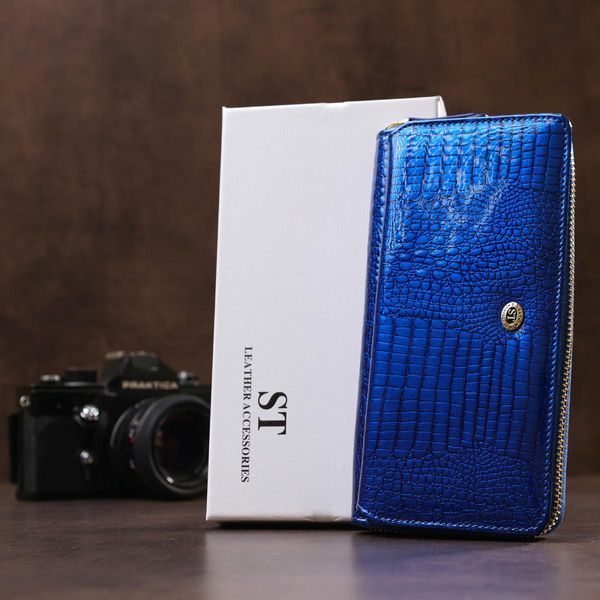 Кошелек женский ST Leather 18435 лакированный Синий b18435 фото
