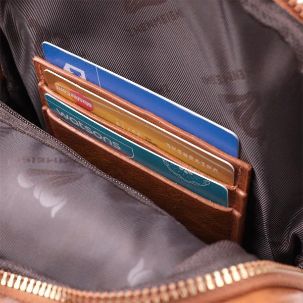 Женская сумка с одной лямкой через плечо из гладкой экокожи Vintage 22767 Рыжая b22767 фото