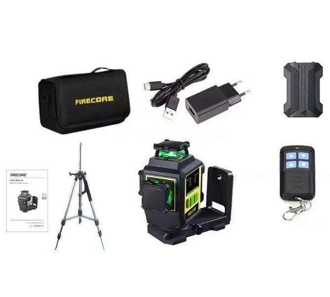 Лазерный уровень нивелир Firecore F95T-XG 3000мА 3D (12 линий) 360 + штатив 2.1м L719095 фото