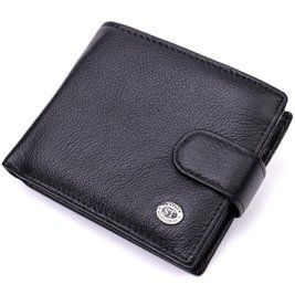 Портмоне для мужчин с блоком для карт из натуральной кожи ST Leather 19473 Черное b19473 фото