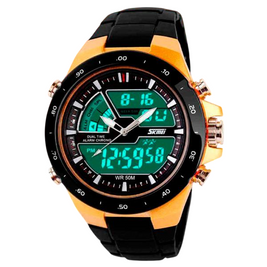 Спортивний чоловічий годинник Skmei 1016 gold L127978 фото