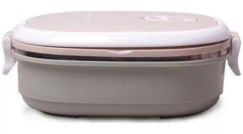 Ланч-бокс Kamille Food Box 700мл, 20х14.5х7.5см, бежевий з оливковим KM-2124 фото