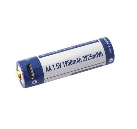 Аккумулятор Keeppower AA 14500 1,5В 1950 mAh с micro USB (Синий с белым) L14519 фото