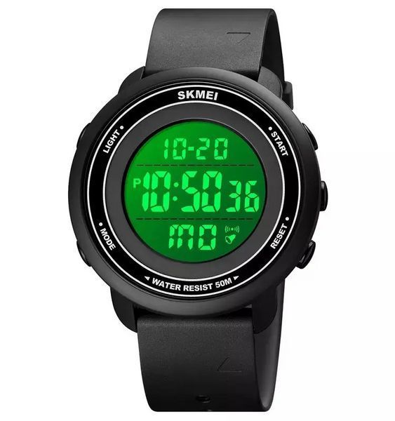 Спортивные мужские часы Skmei 1736 черные с белым циферблатом L7078691 фото