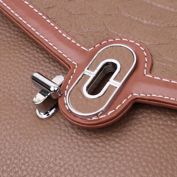 Женская сумка с фактурным клапаном из натуральной кожи Vintage 22621 Коричневая b22621 фото