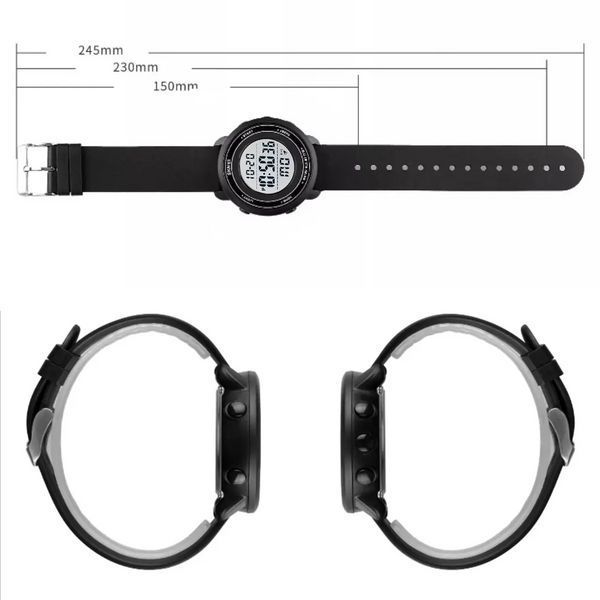 Спортивные мужские часы Skmei 1736 черные с белым циферблатом L7078691 фото