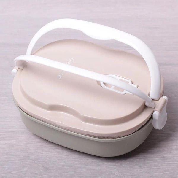 Ланч-бокс Kamille Food Box 700мл, 20х14.5х7.5см, бежевий з оливковим KM-2124 фото