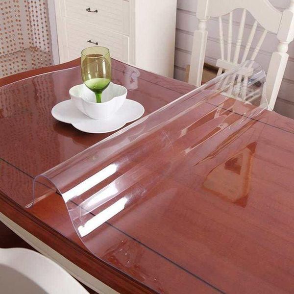 М'яке скло Прозора силіконова скатертина на стіл Soft Glass Захист для меблів 1.4х1.0 м (товщина 1.5 мм) L150005 фото