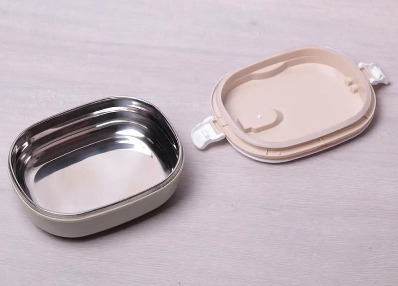 Ланч-бокс Kamille Food Box 700мл, 20х14.5х7.5см, бежевий з оливковим KM-2124 фото