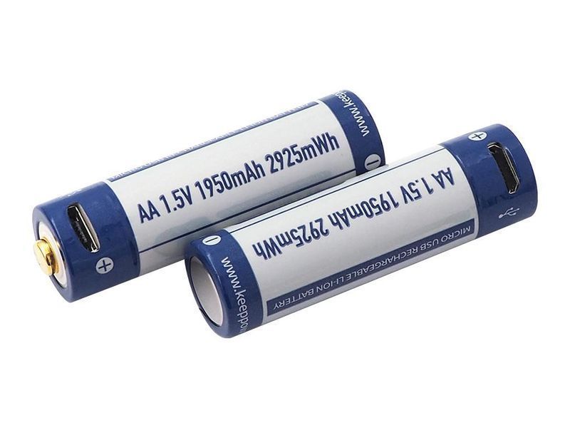 Аккумулятор Keeppower AA 14500 1,5В 1950 mAh с micro USB (Синий с белым) L14519 фото