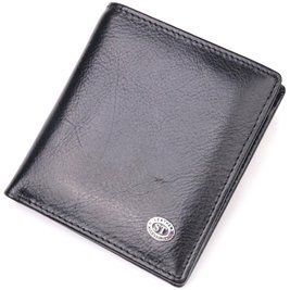 Компактный бумажник из натуральной гладкой кожи ST Leather 19418 Черный b19418 фото