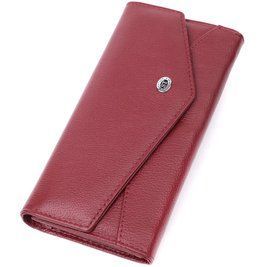 Кошелек для женщин из натуральной кожи с геометрическим клапаном ST Leather 22547 Бордовый b22547 фото